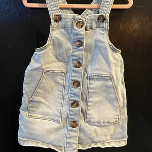 18m light blue denim overall dress